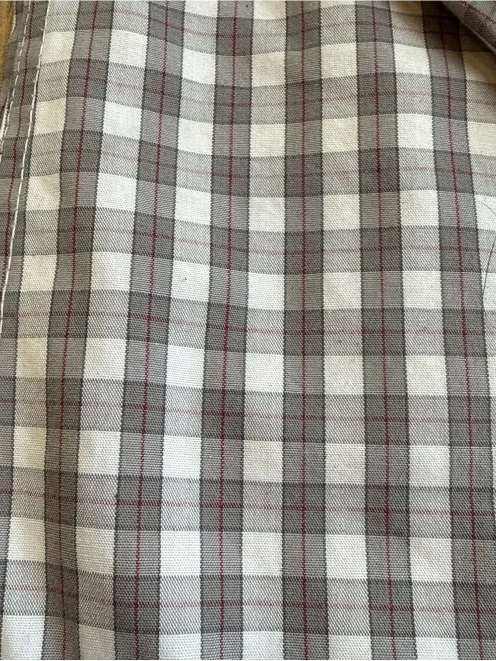 Banana Republic Non Iron Slim Fit Shirt Mens Size XL 17-17 1/2  Grey White Plaid